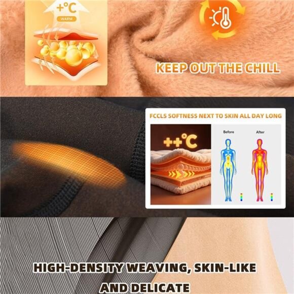 Fleece Lined Tights for Women - Womne’s Thermal Tights Thick Pantyhose Leggings - Picture 3 of 6